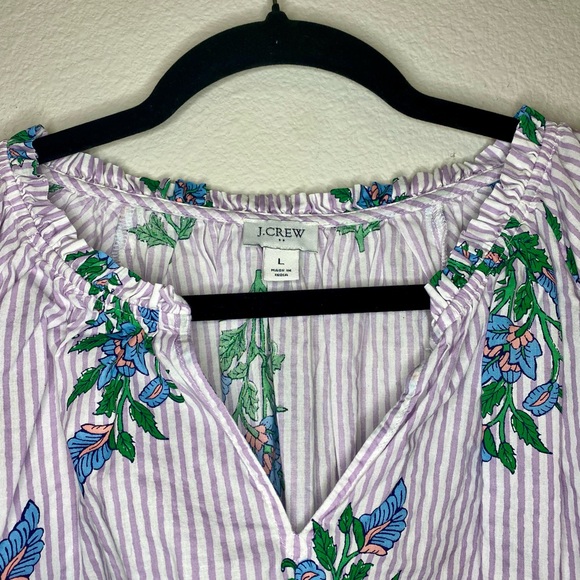 J Crew Long Sleeve Cotton Top. Size L - Picture 4 of 8